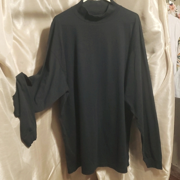 Harbor Bay. Heathered Black; Mock Turtle Neck; Ribbed Neck and Cuff. Size 2XLT - Picture 1 of 10